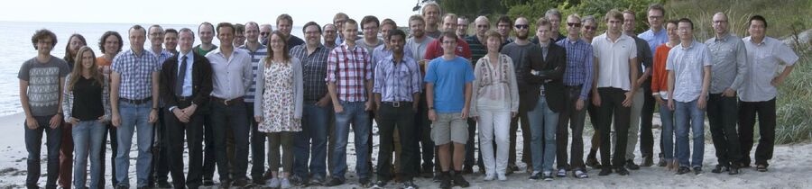 Group photo of the participants on the beach of Ystad Saltsjöbad